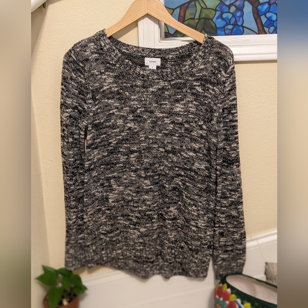 Old Navy Medium Sweater women's black marble - Picture 1 of 6